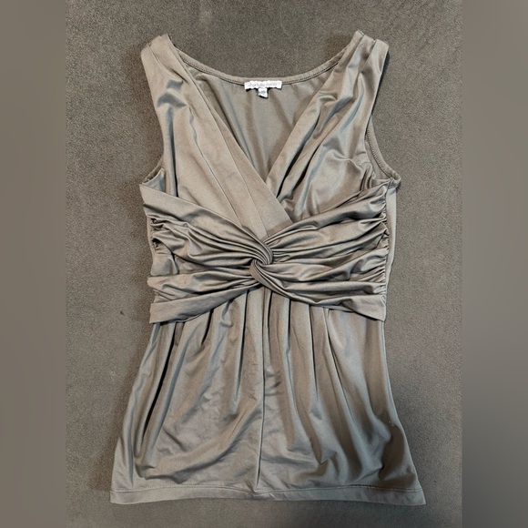 Charlotte Russe Olive green V-neck tank top - Picture 1 of 2
